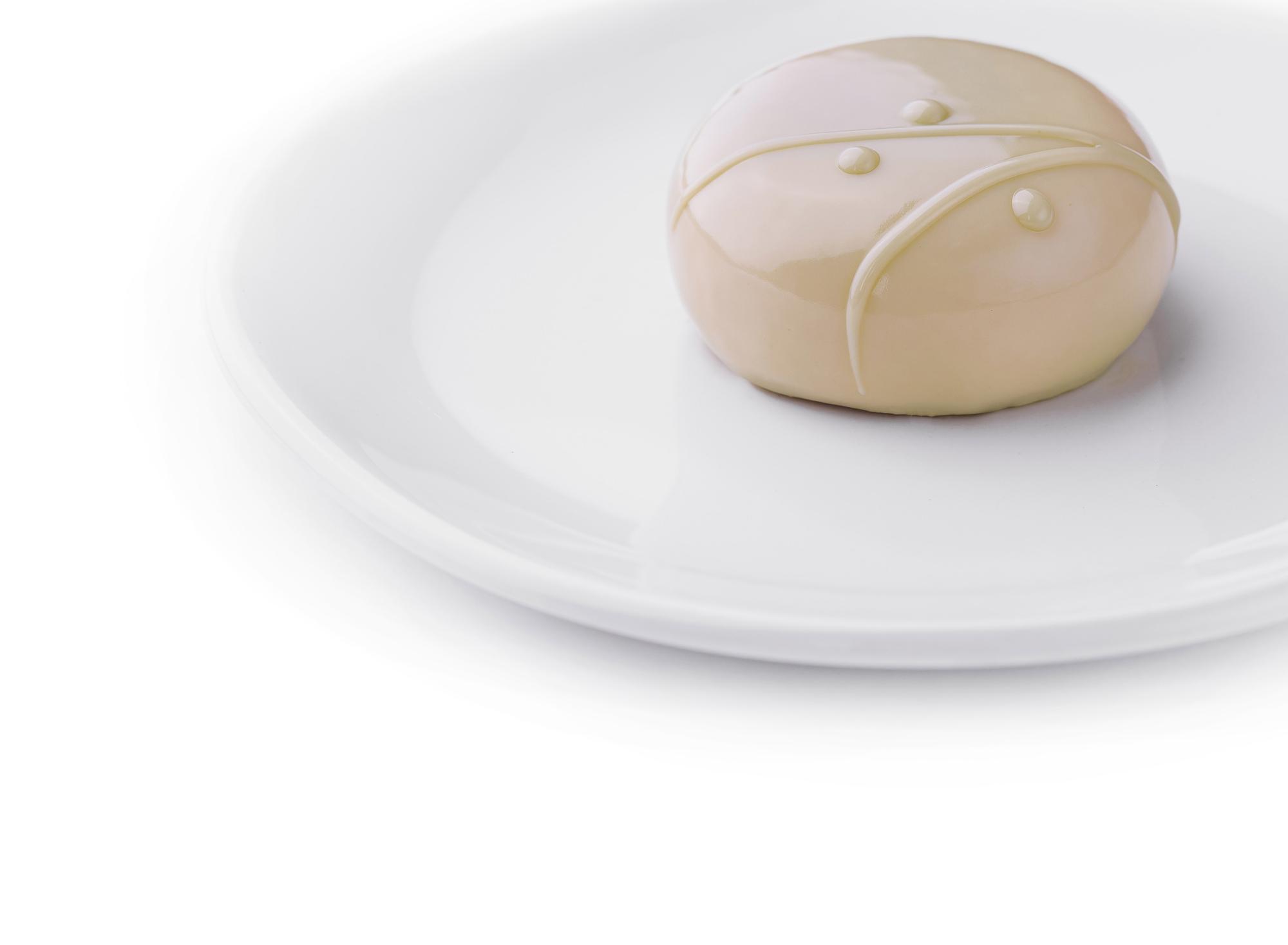 Finished dessert on ceramic plate